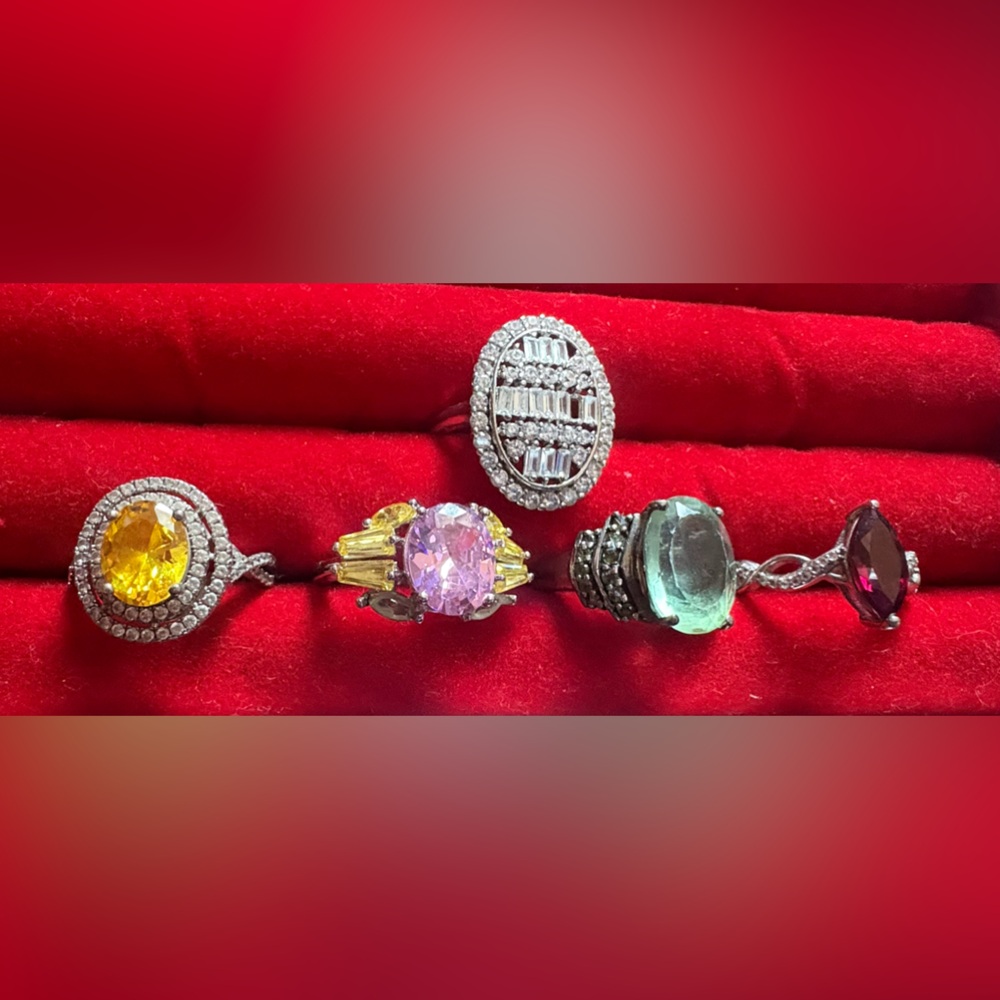 Genuine Gemstone Rings. Garnet, Aventurine, and Pink Tourmaline